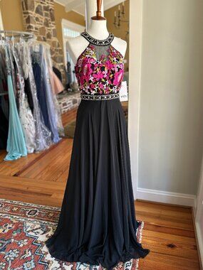 Studio 17 Embroidered Halter Prom Gown - Style 12651 - NWT - Size 10